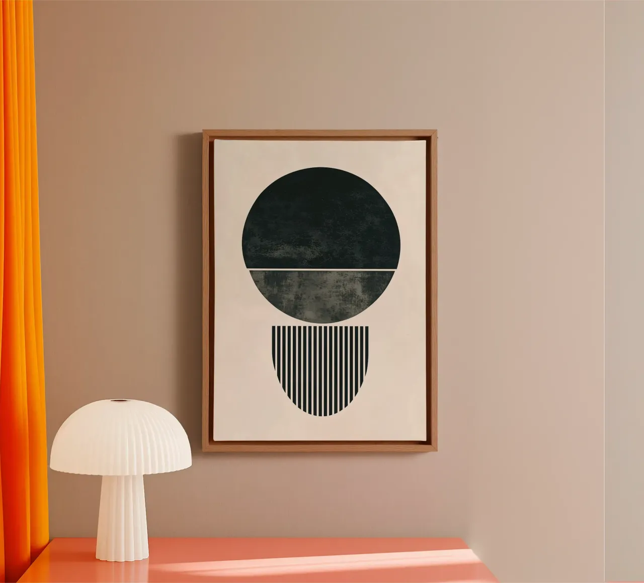circle half-circle striped-pattern canvas by Ron Bale