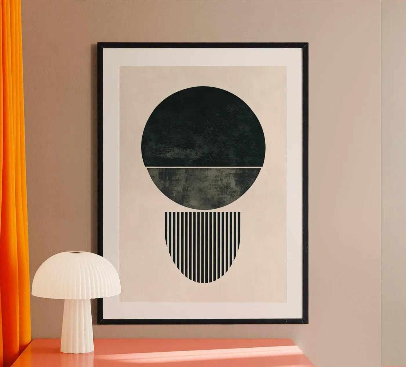 circle half-circle striped-pattern poster by Ron Bale