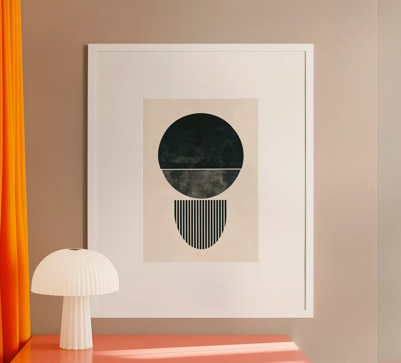 circle half-circle striped-pattern poster by Ron Bale
