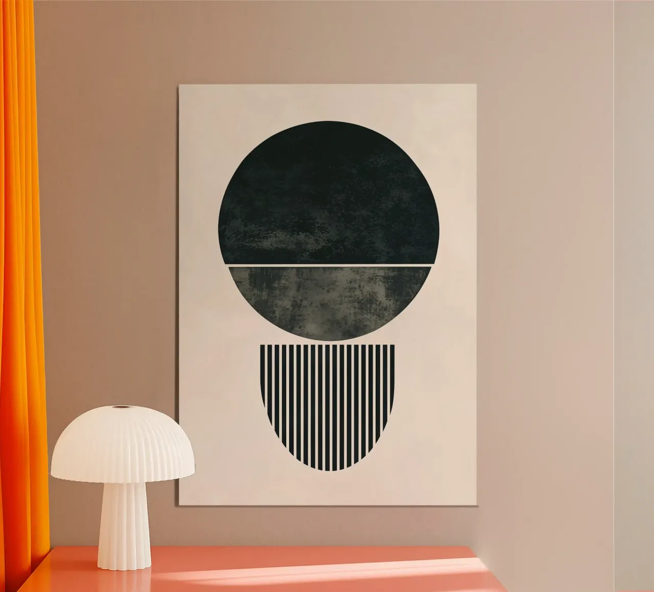 circle half-circle striped-pattern poster by Ron Bale