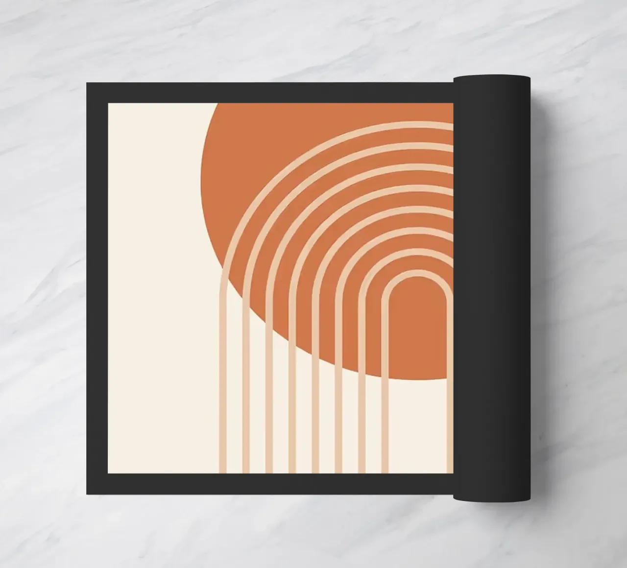 circle half-circle doormat by Ron Bale