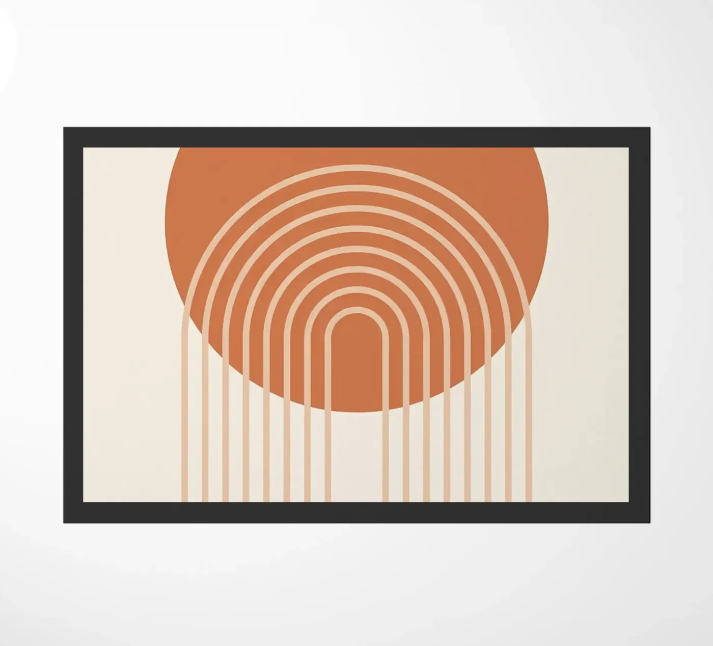 circle half-circle doormat by Ron Bale