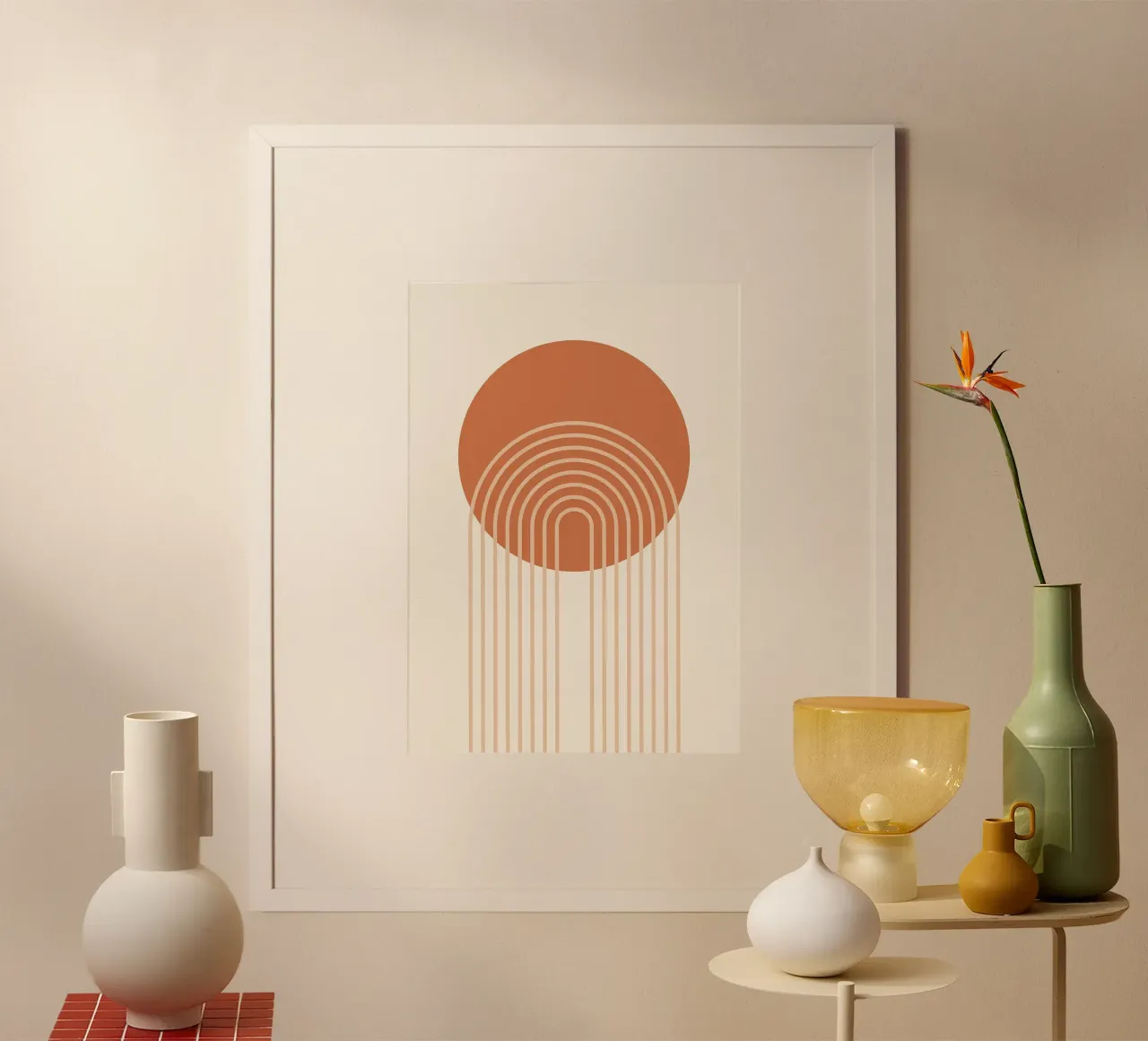 semicírculo poster con marco de madera de Ron Bale