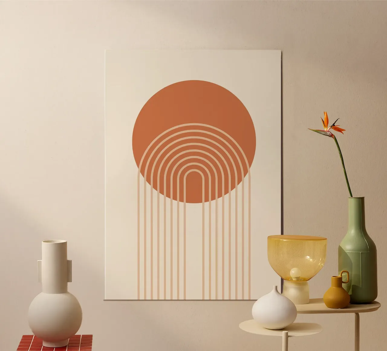 semicírculo poster con marco de madera de Ron Bale