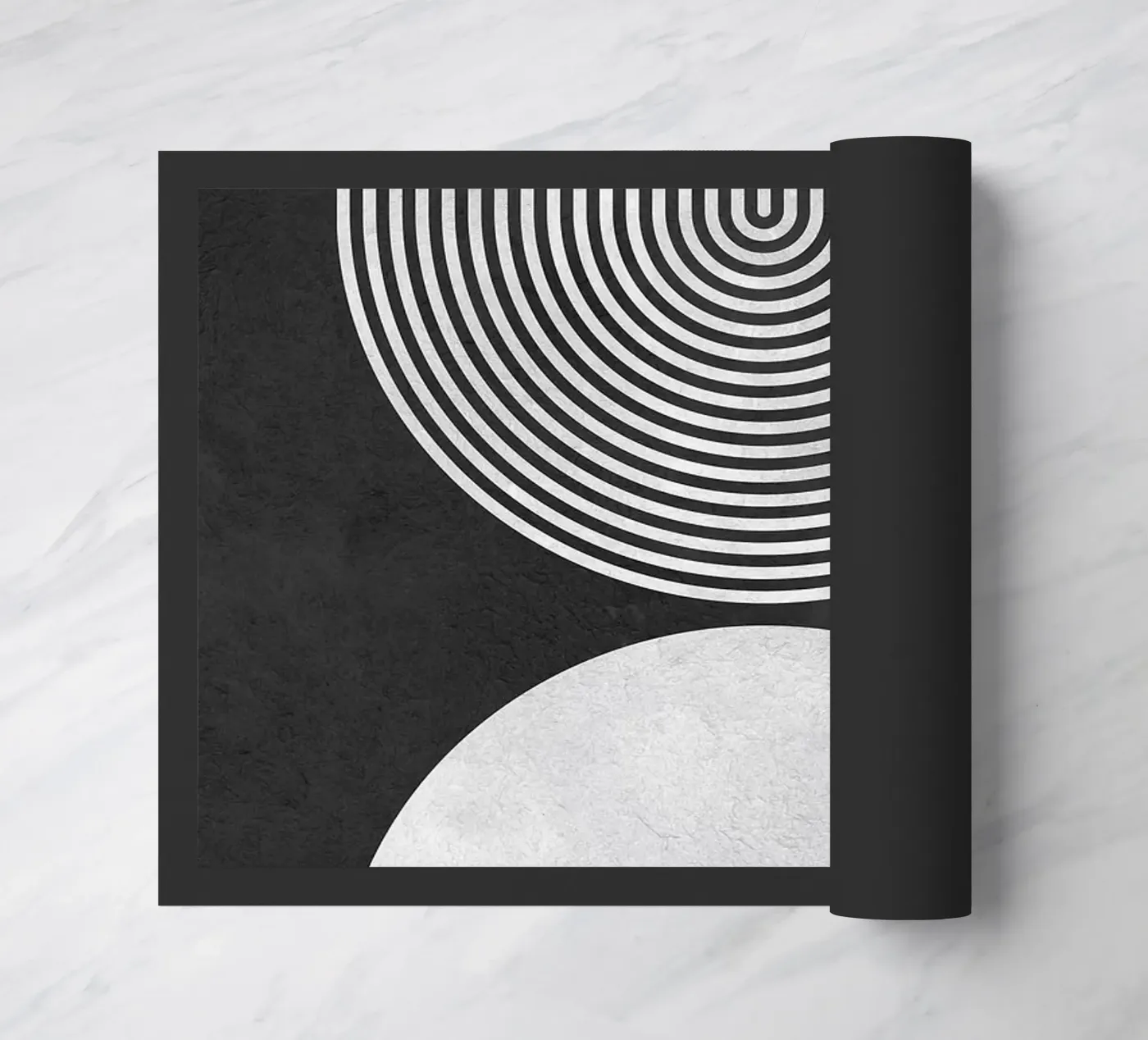 circle half-circle arc doormat by Ron Bale