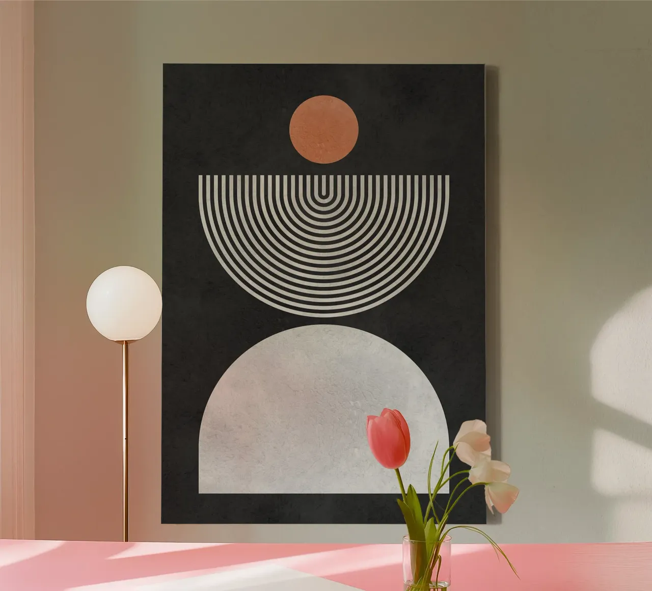 circle half-circle arc canvas by Ron Bale