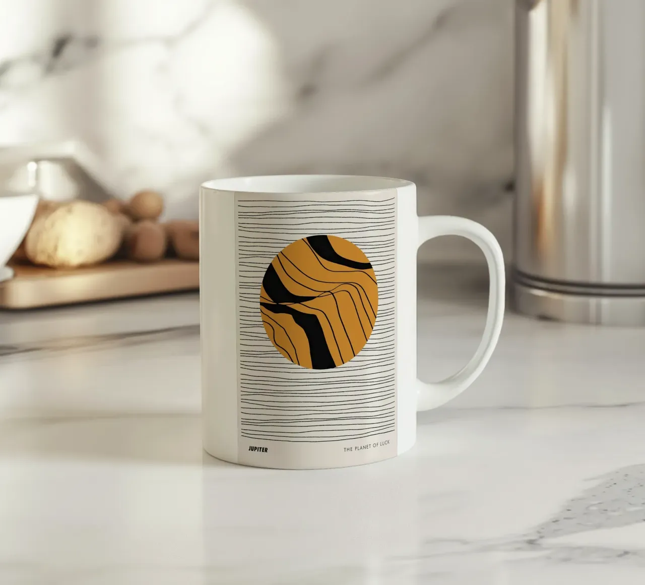 cerchio linee strisce tazza in ceramica da Ron Bale