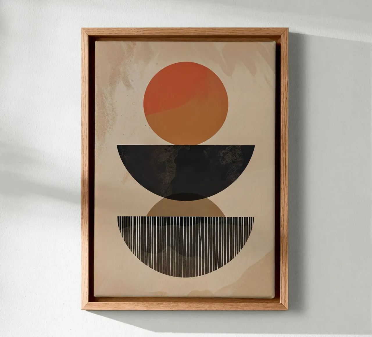 circle half-circle balance canvas by Ron Bale