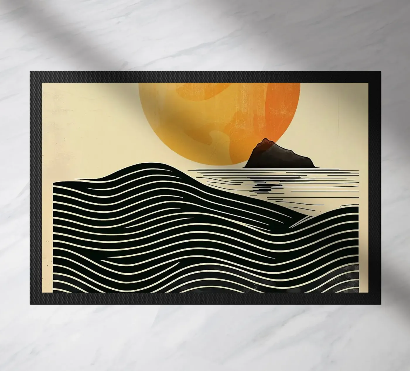 sun waves ocean doormat by Ron Bale