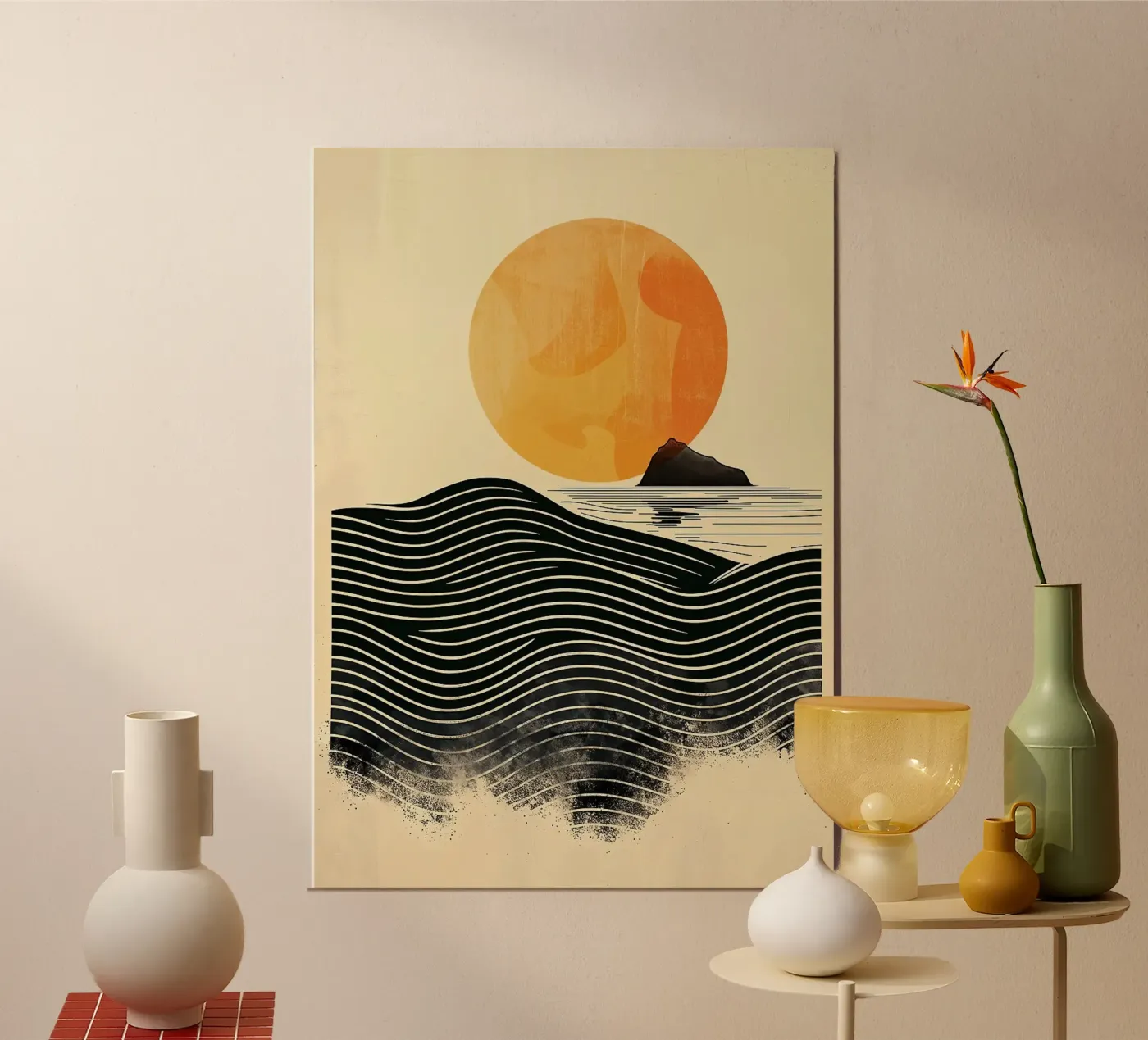 sun waves ocean forex plate by Ron Bale