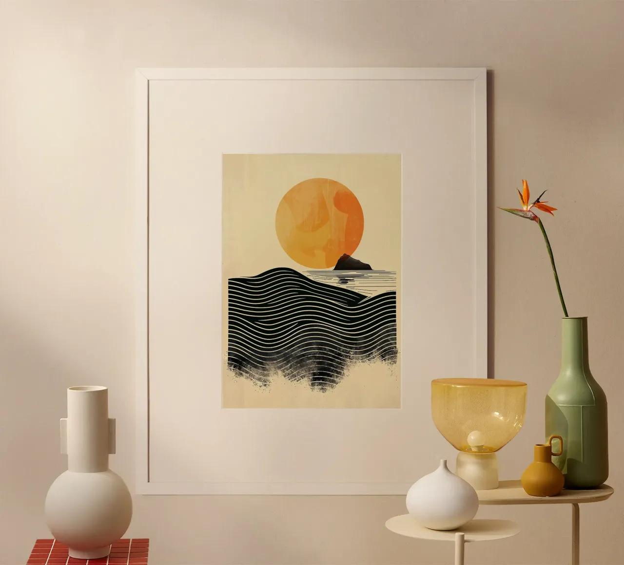 sun waves ocean poster by Ron Bale