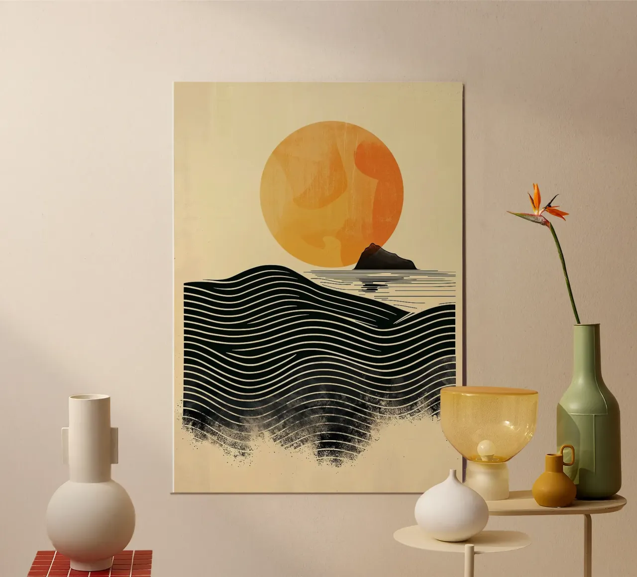 sun waves ocean poster by Ron Bale