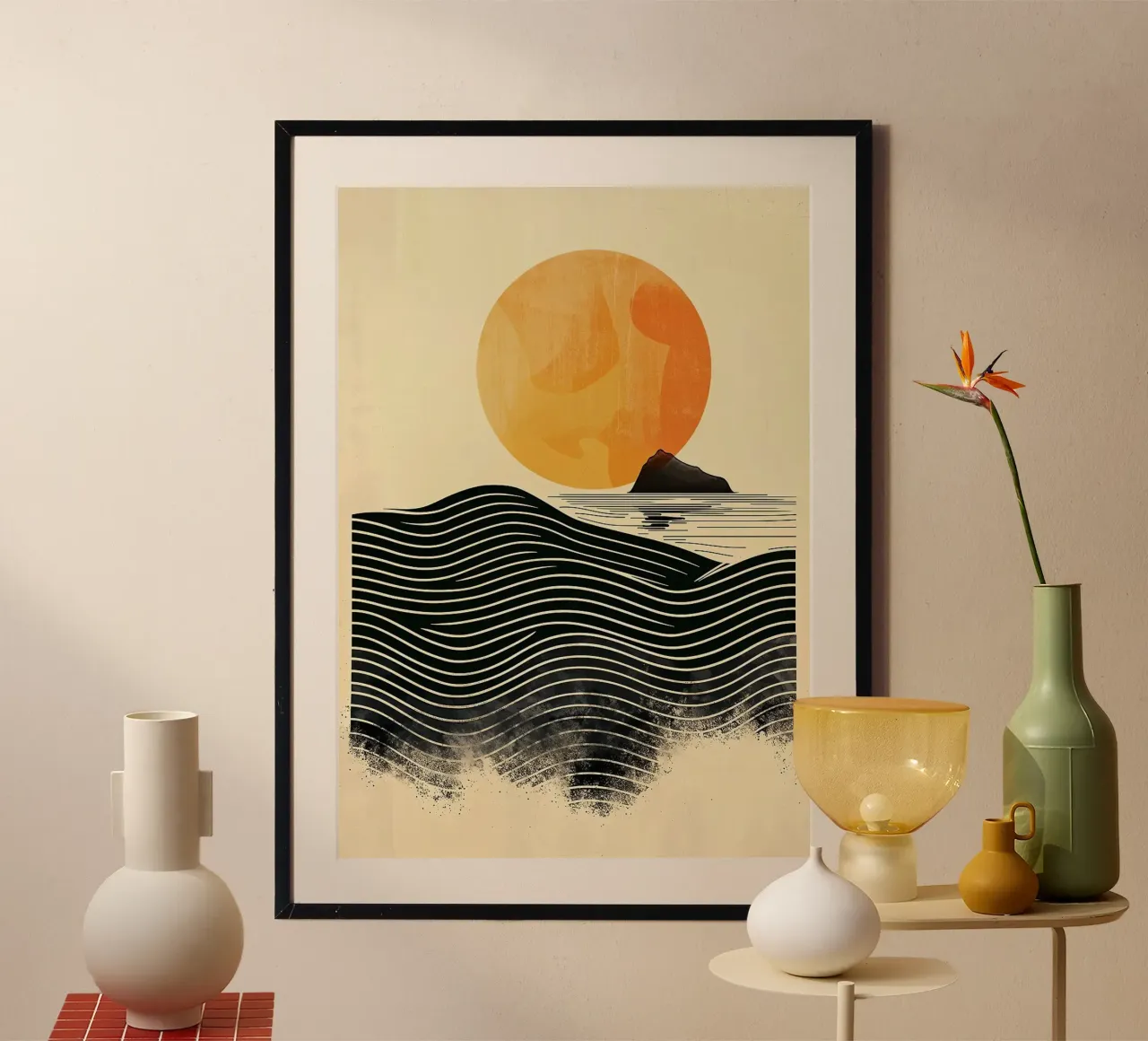 sun waves ocean poster by Ron Bale