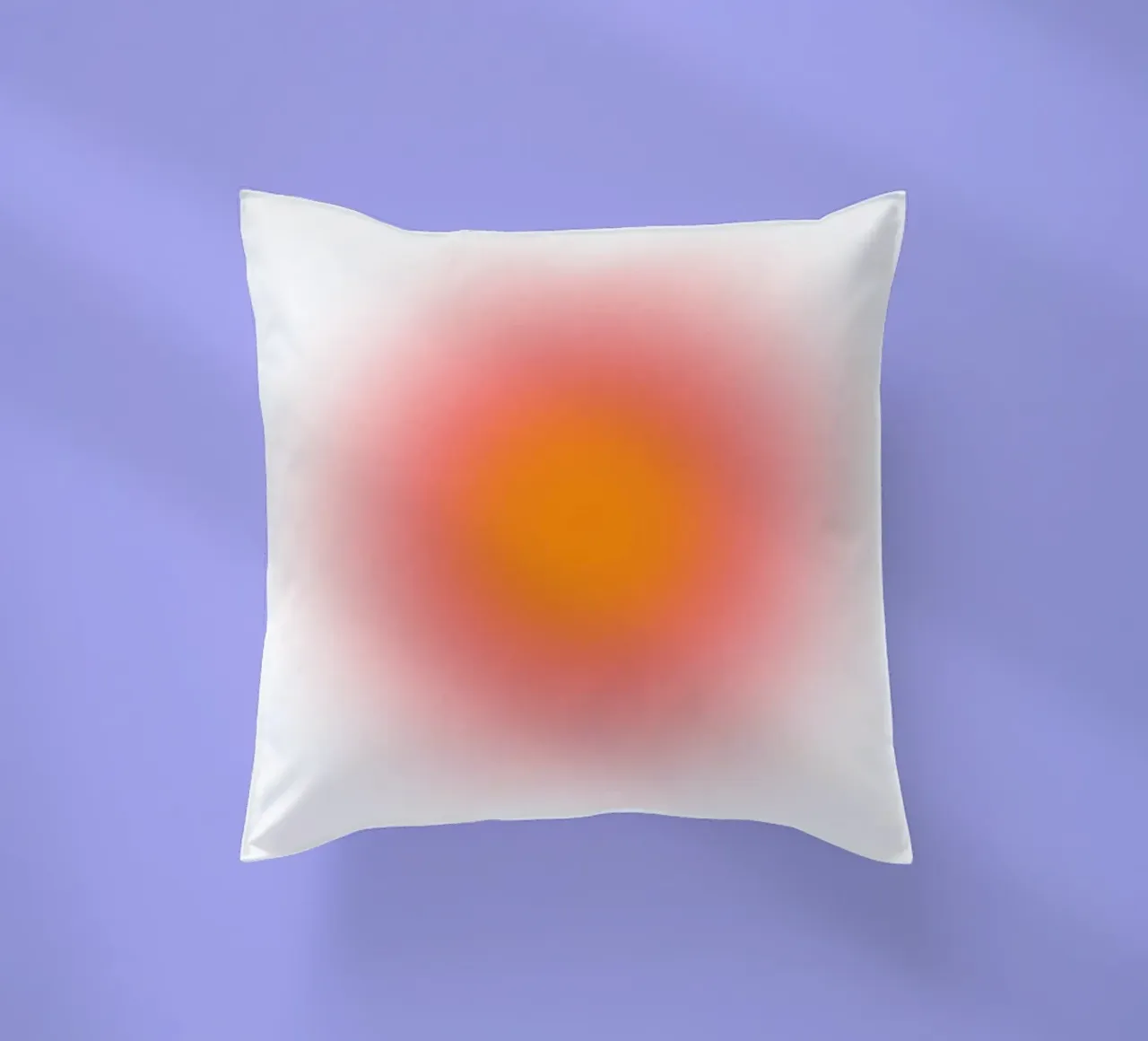 Vibrant Orange Red Aura Gradient Abstract Art Print decorative cushion by homdeco