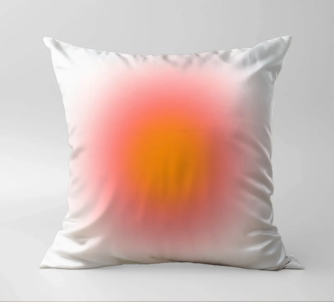 Vibrant Orange Red Aura Gradient Abstract Art Print decorative cushion by homdeco