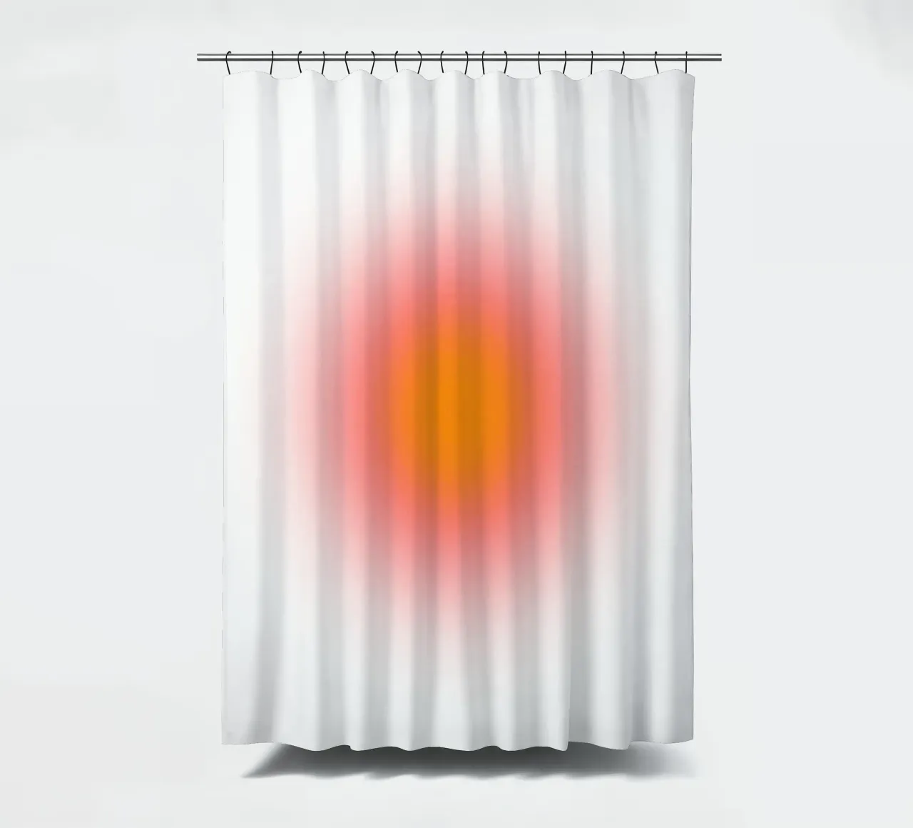 Vibrierende Orange Rot Aura Gradient Abstrakt Kunstdruck Duschvorhang von homdeco