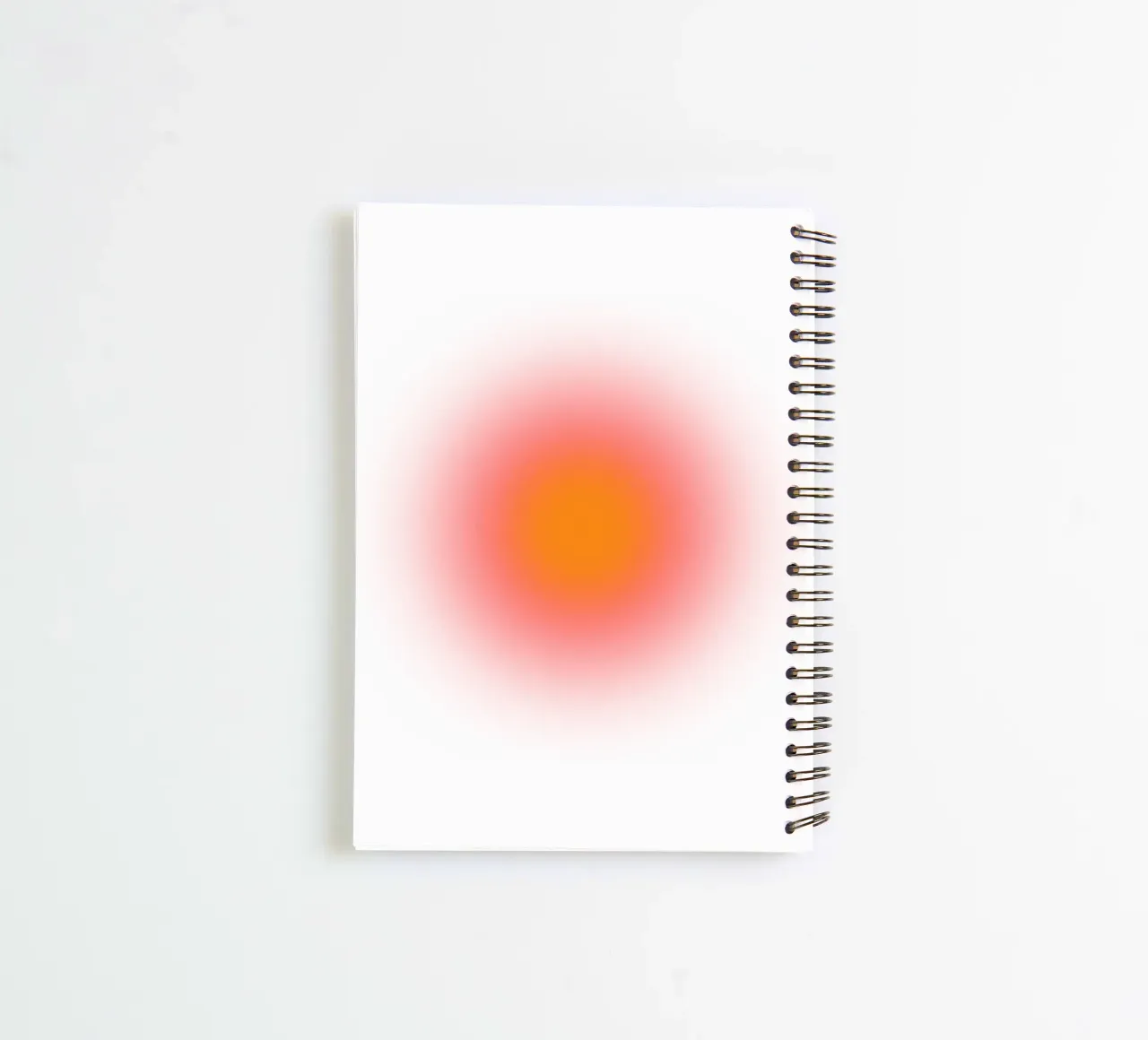 Vibrant Orange Red Aura Gradient Abstract Art Print spiral notebook by homdeco