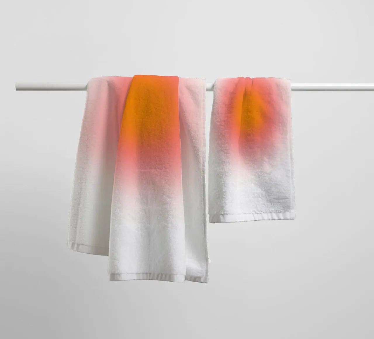 Vibrant Orange Red Aura Gradient Abstract Art Print towel by homdeco