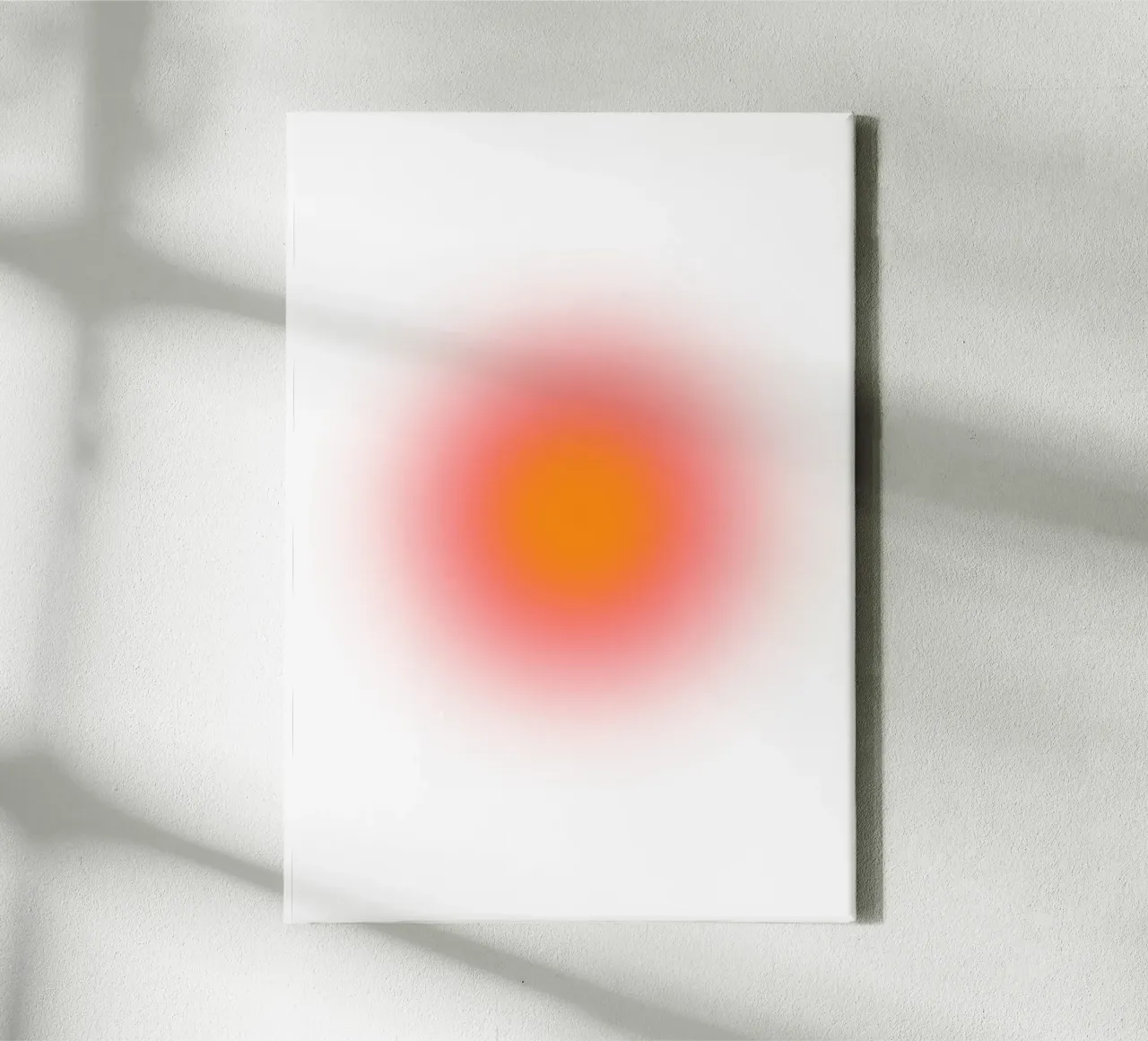 Vibrant Orange Red Aura Gradient Abstract Art Print canvas by homdeco