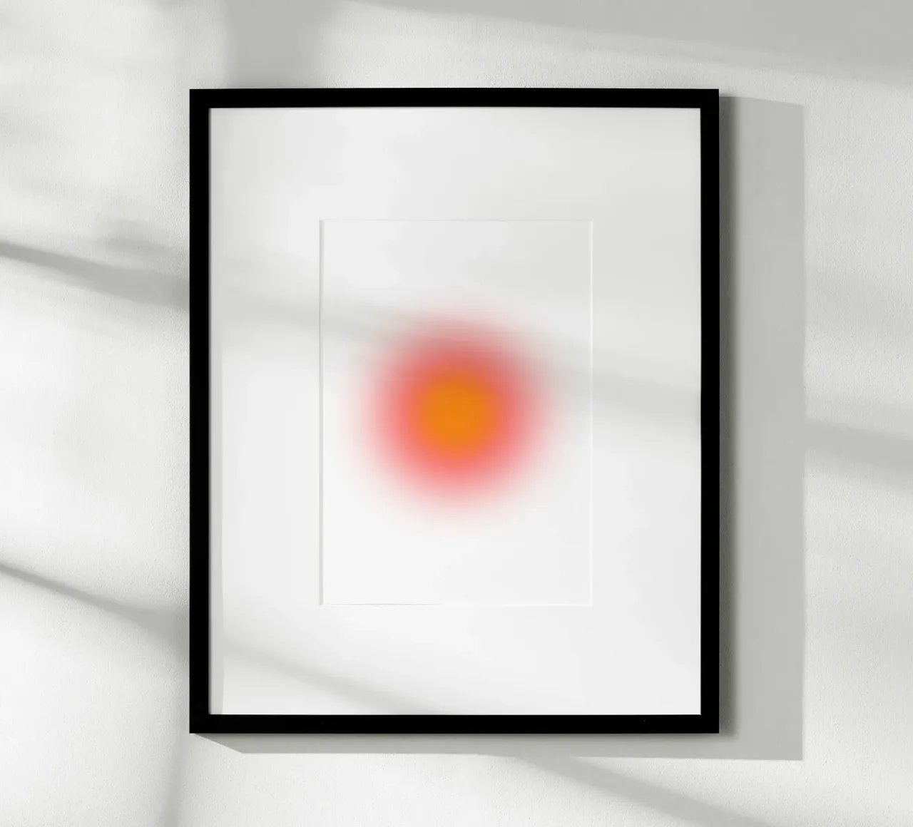 Vibrant Orange Red Aura Gradient Abstract Art Print hahnemühle by homdeco