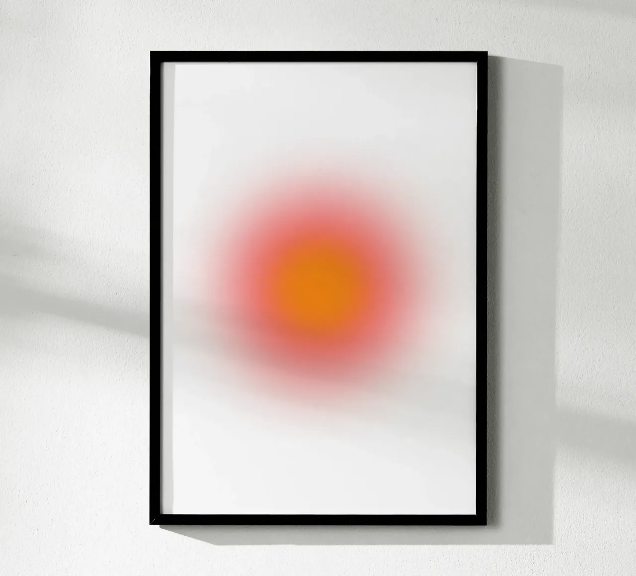 Vibrant Orange Red Aura Gradient Abstract Art Print hahnemühle by homdeco