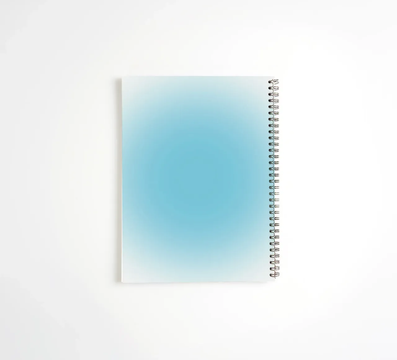 Serene Sky Blue Aura Gradient Abstract Poster Art spiral notebook by homdeco