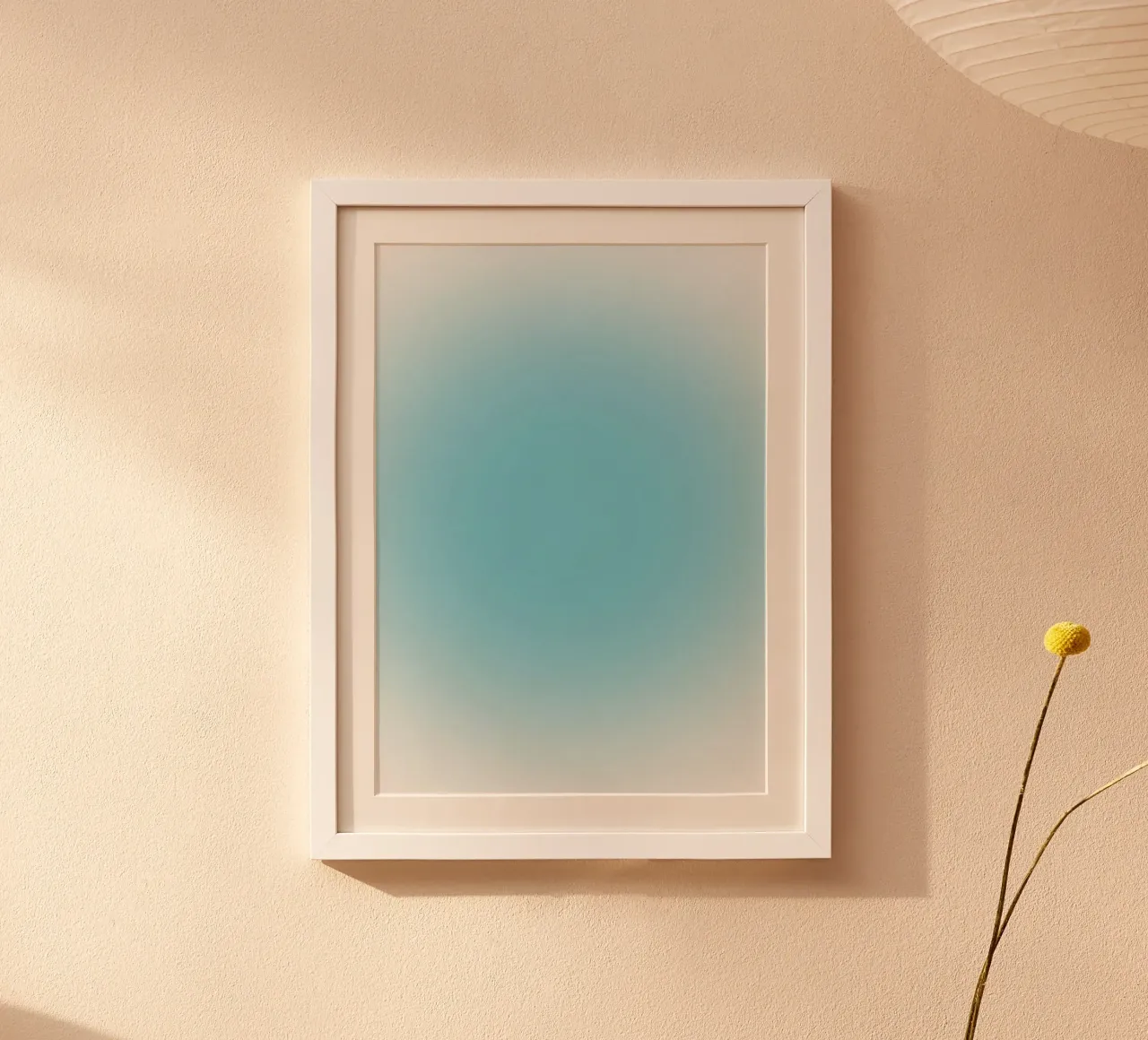 Sereen Hemelsblauw Aura Kleurverloop Abstract Poster Art hahnemühle van homdeco