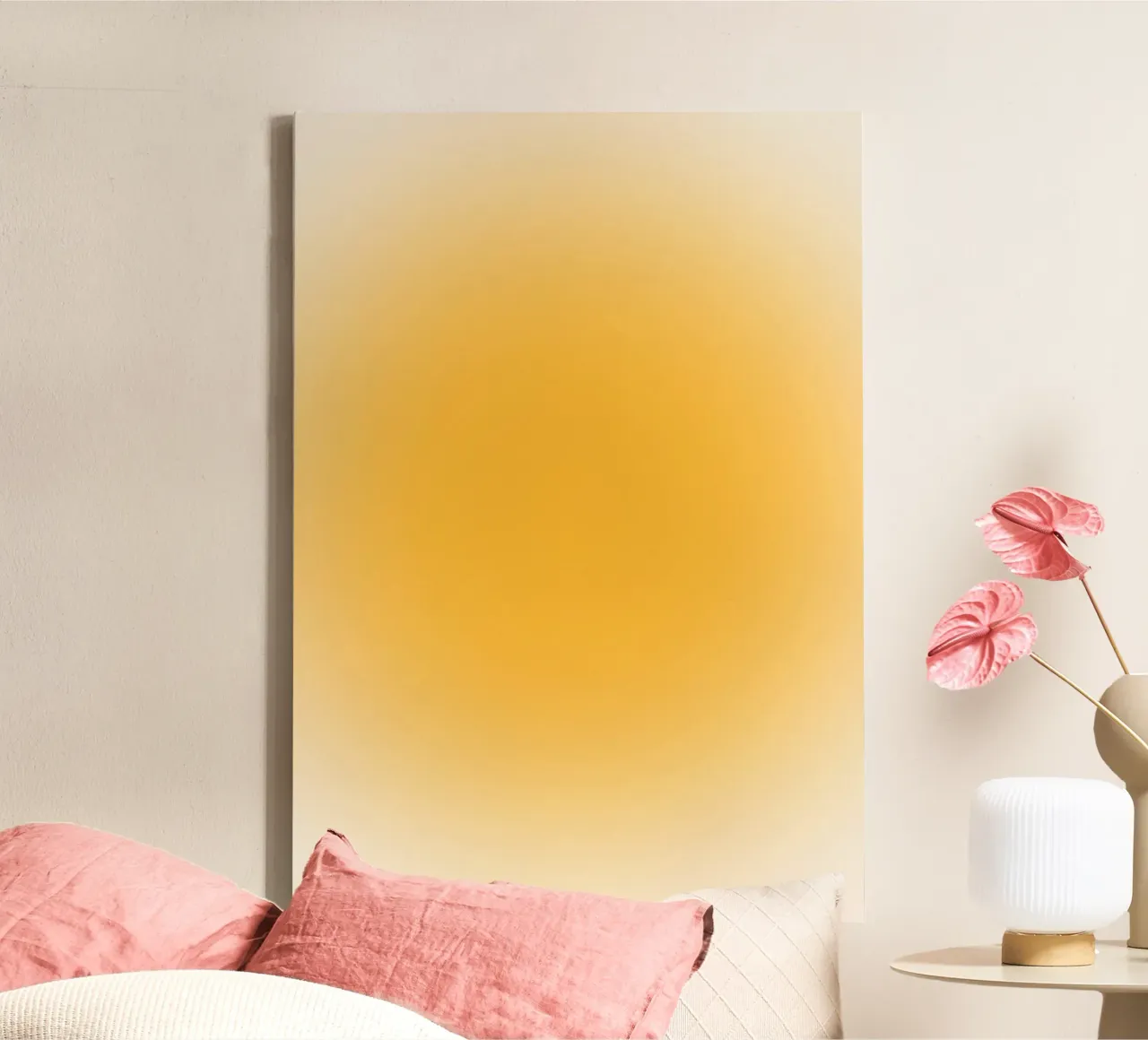 Warm Honing Goud Aura Kleurverloop Abstract Poster Art canvas van homdeco