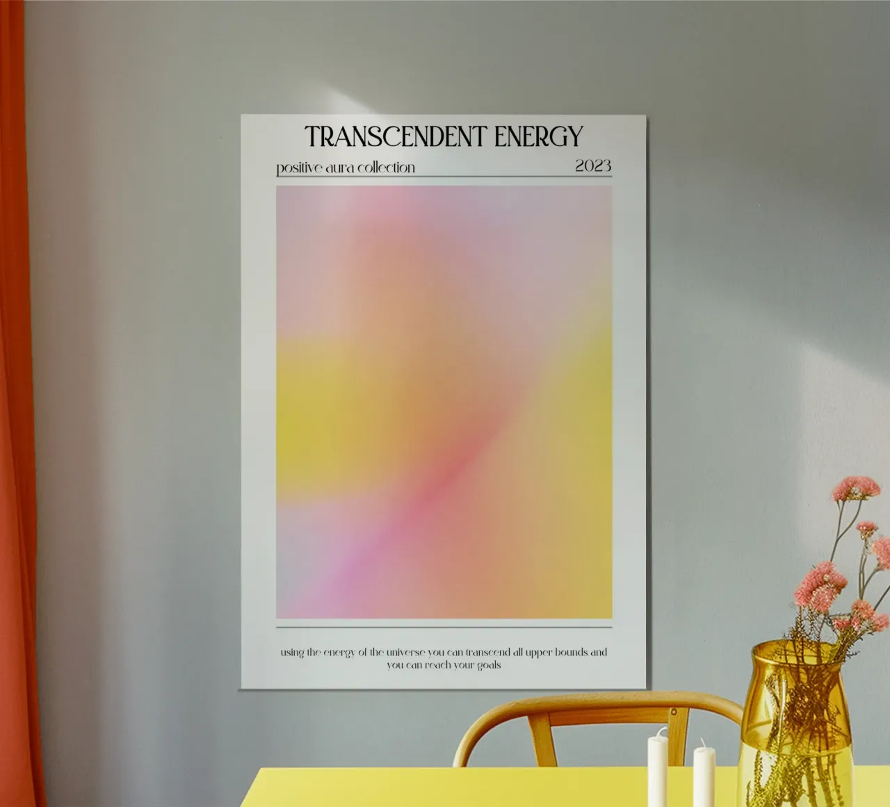 "Energia trascendente" Poster a gradiente di aura positiva 2023 alluminio dibond da homdeco