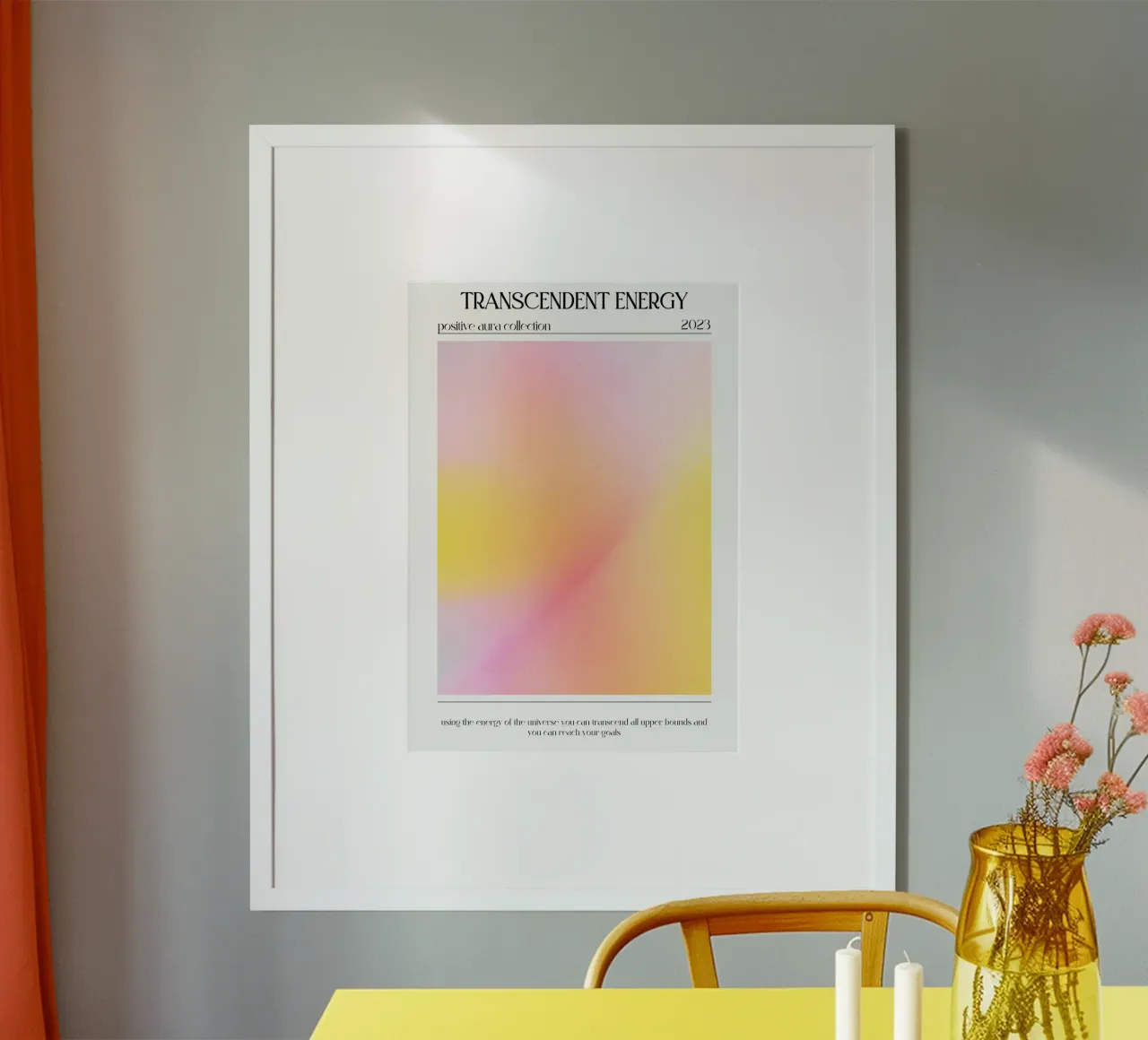 "Energia trascendente" Poster a gradiente di aura positiva 2023 carta hahnemühle da homdeco