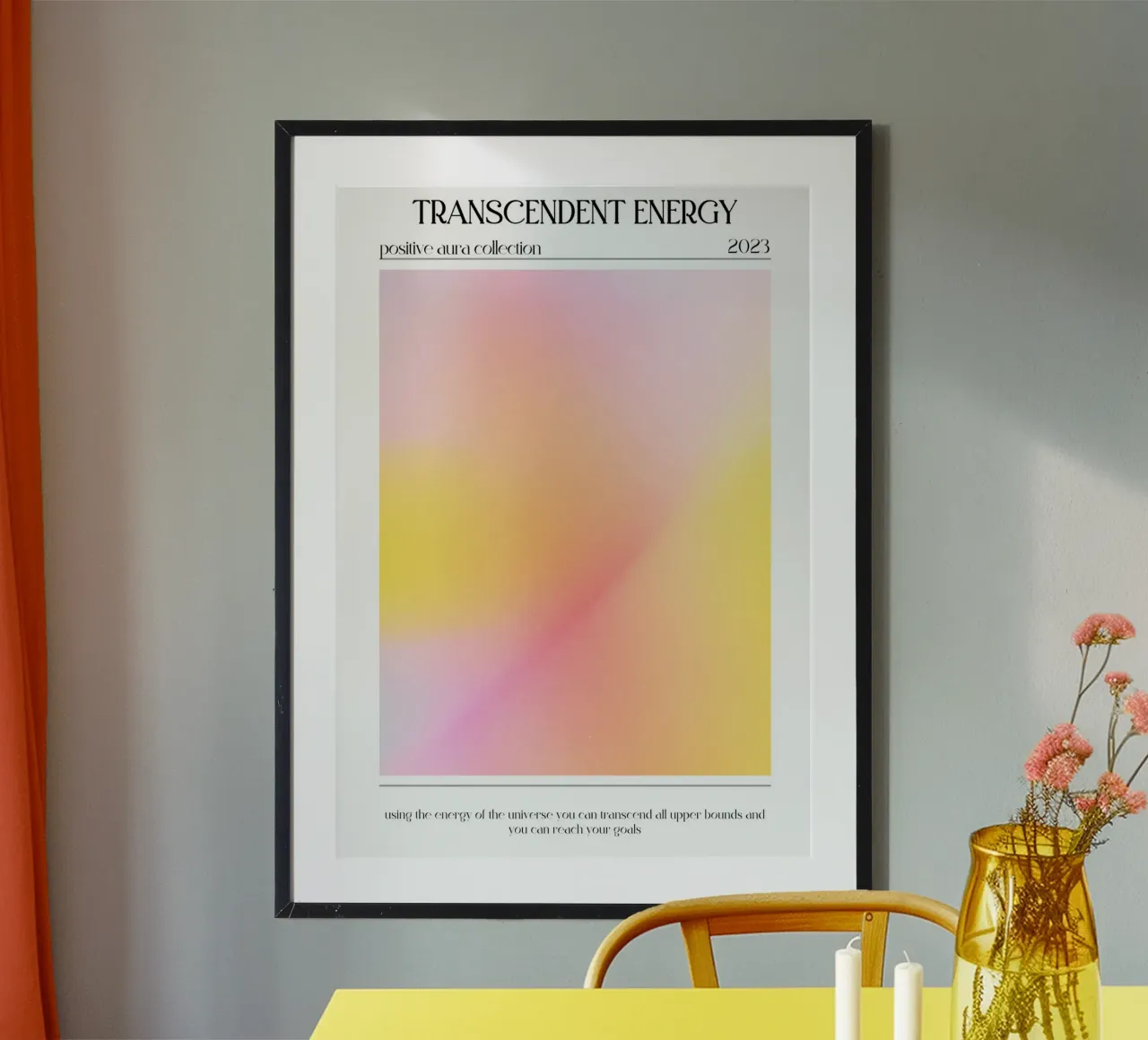 "Energia trascendente" Poster a gradiente di aura positiva 2023 carta hahnemühle da homdeco