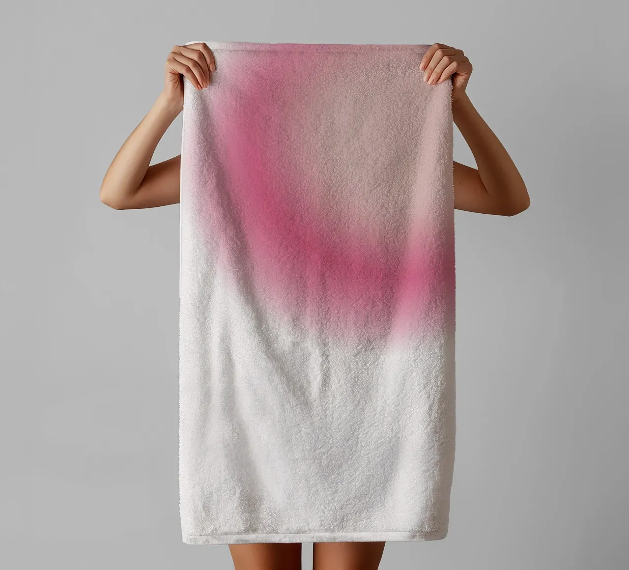 Abstrakt Rosa & Creme Aura Gradient Kunstdruck Handtuch von homdeco