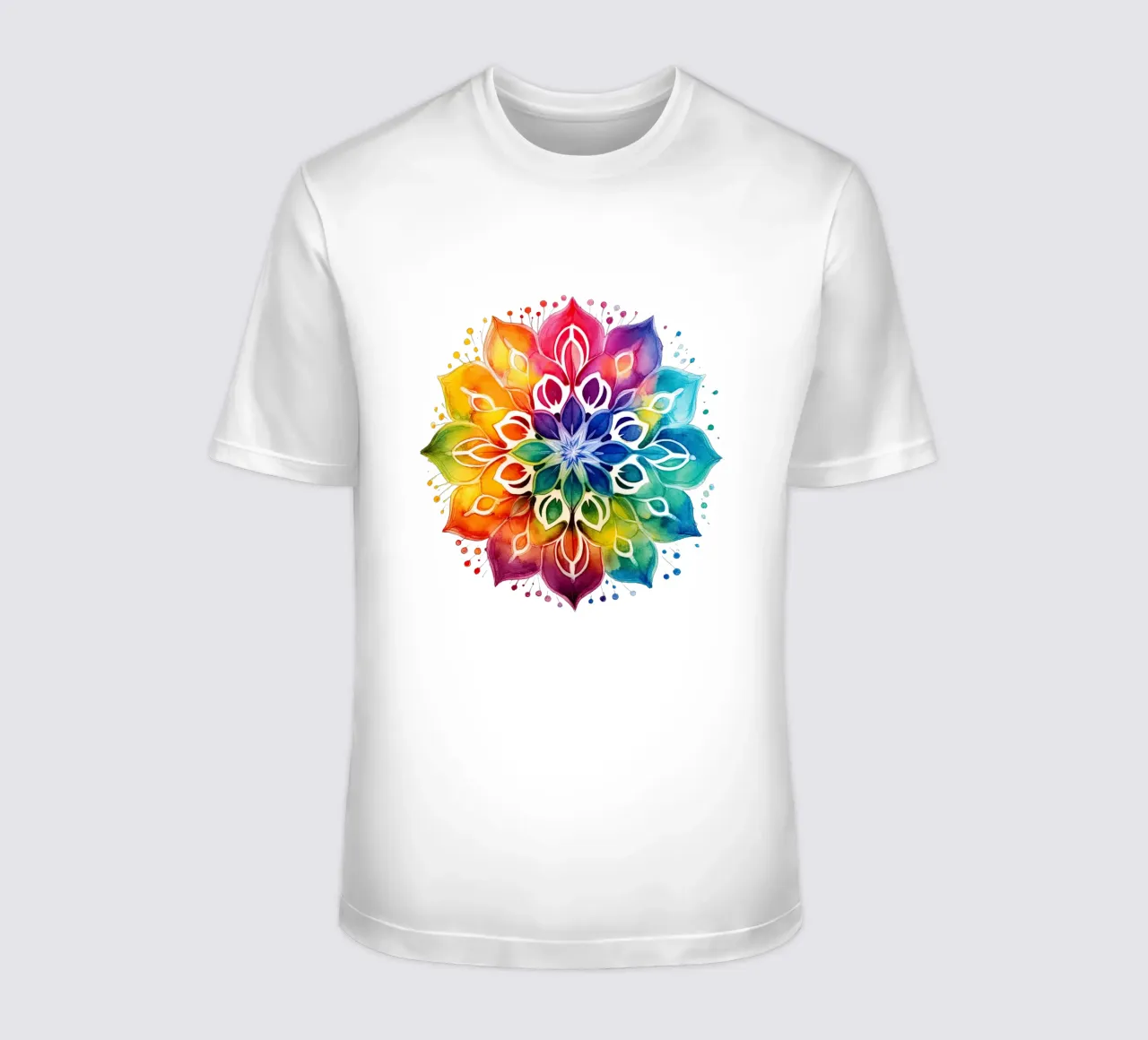 Mandala arcobaleno acquerellato t-shirt da Spiritual Touch