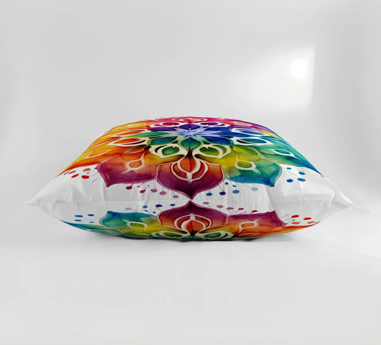 Mandala arcobaleno acquerellato cuscino da Spiritual Touch