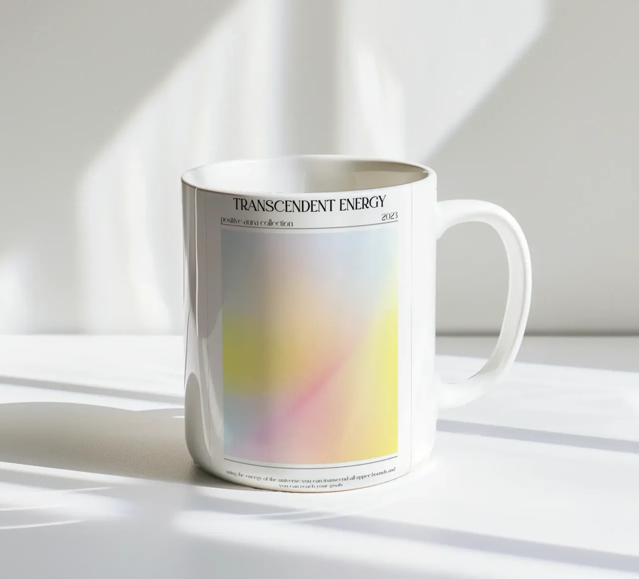 "Energia trascendente" Pastello Aura Gradient Art 2023 tazza in ceramica da homdeco