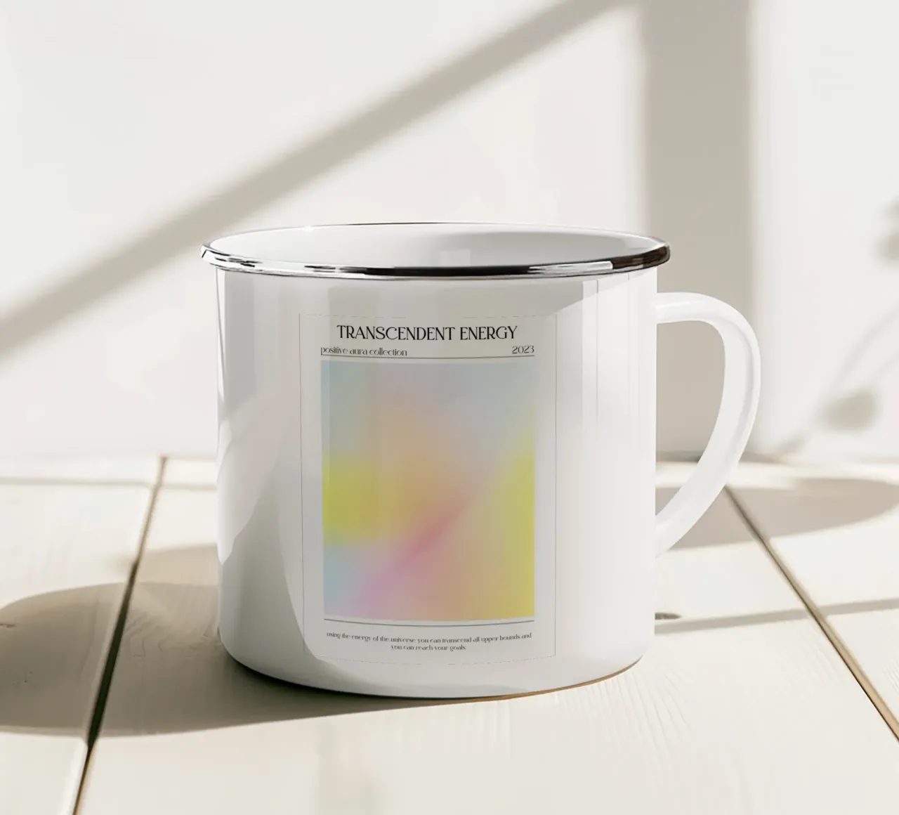 "Energia trascendente" Pastello Aura Gradient Art 2023 tazza in smalto da homdeco