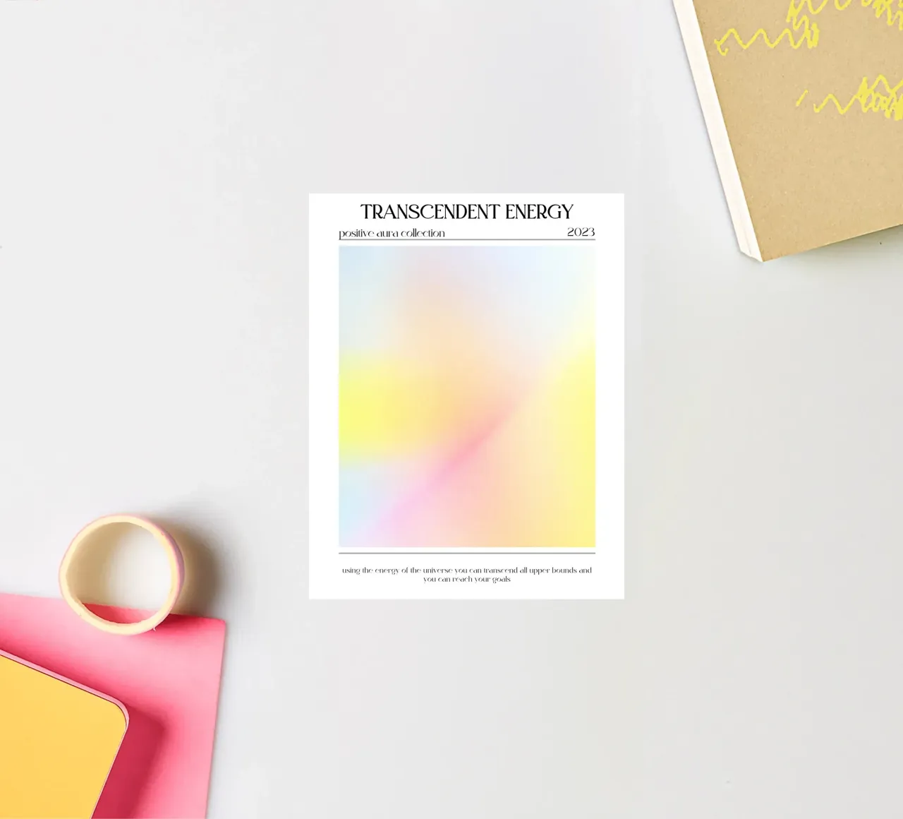 "Energia trascendente" Pastello Aura Gradient Art 2023 adesivo da homdeco