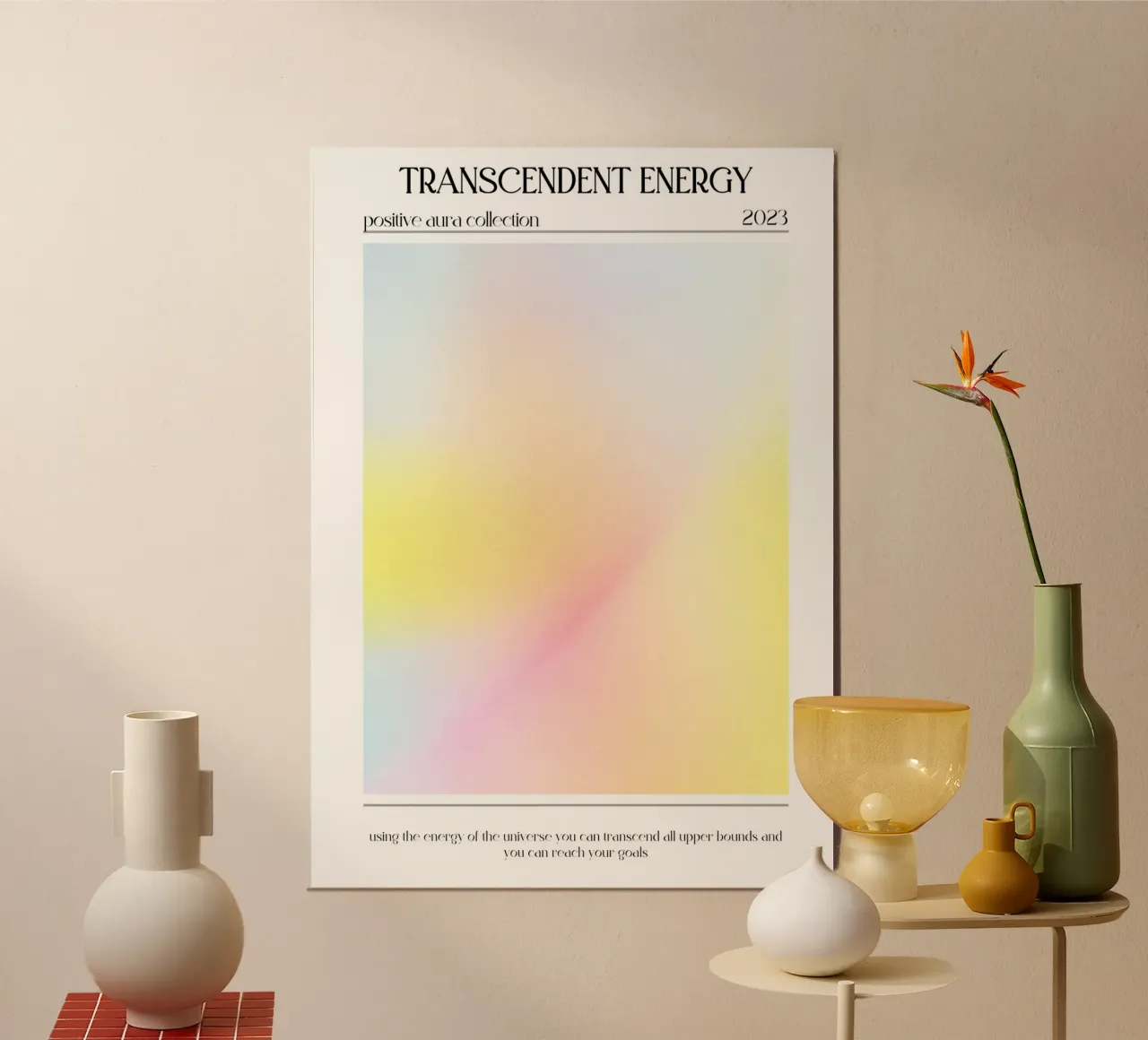 "Energia trascendente" Pastello Aura Gradient Art 2023 alluminio dibond da homdeco
