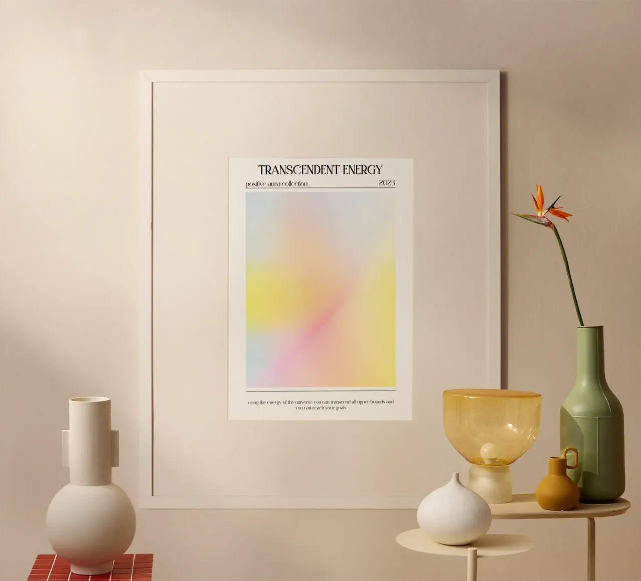 "Transcendent Energy" Pastel Aura Gradient Art 2023 hahnemühle by homdeco