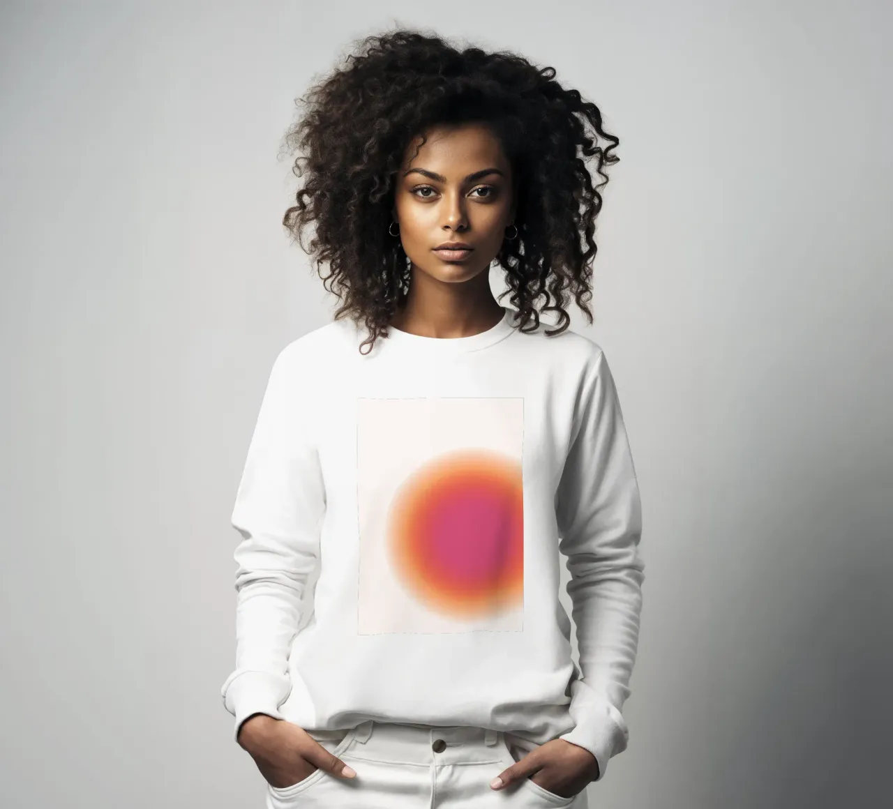 Abstract Fuchsia & Orange Aura Gradient Art Print Sweatshirt von homdeco