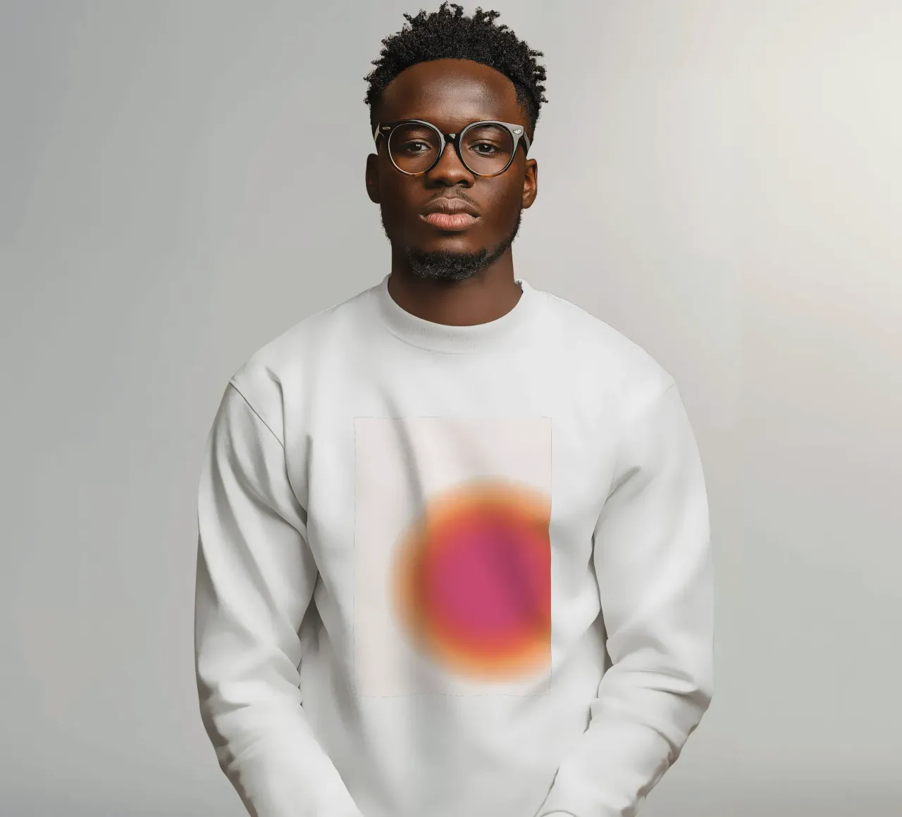 Abstract Fuchsia & Orange Aura Gradient Art Print Sweatshirt von homdeco