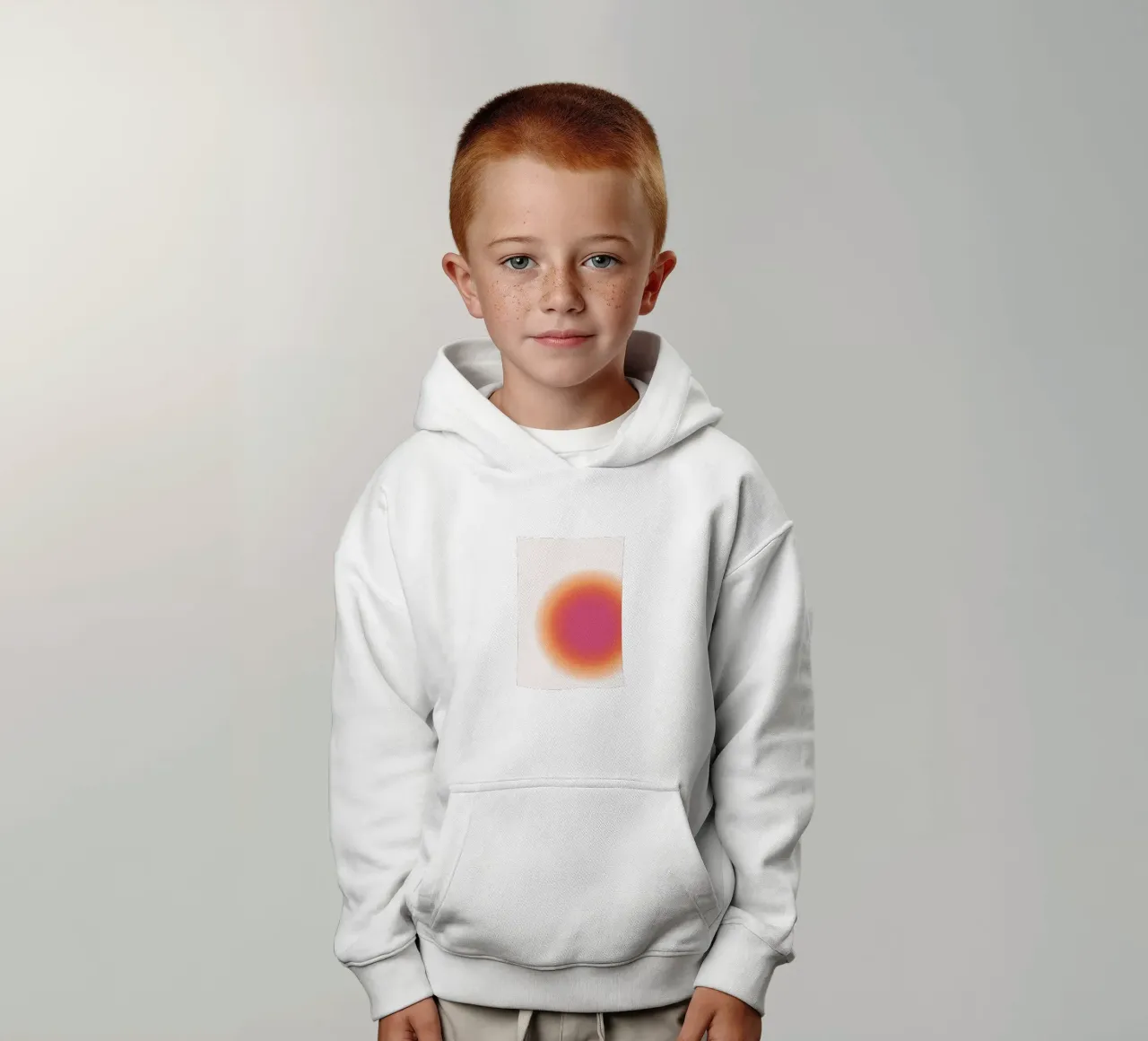 Abstract Fuchsia & Orange Aura Gradient Art Print sweat à capuche enfant de homdeco