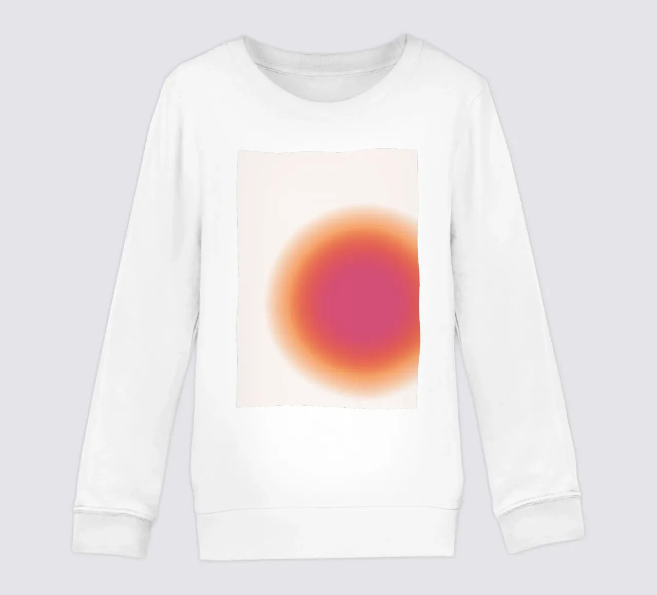 Abstracte Fuchsia & Oranje Aura Verloop Kunstdruk kinder sweatshirt van homdeco