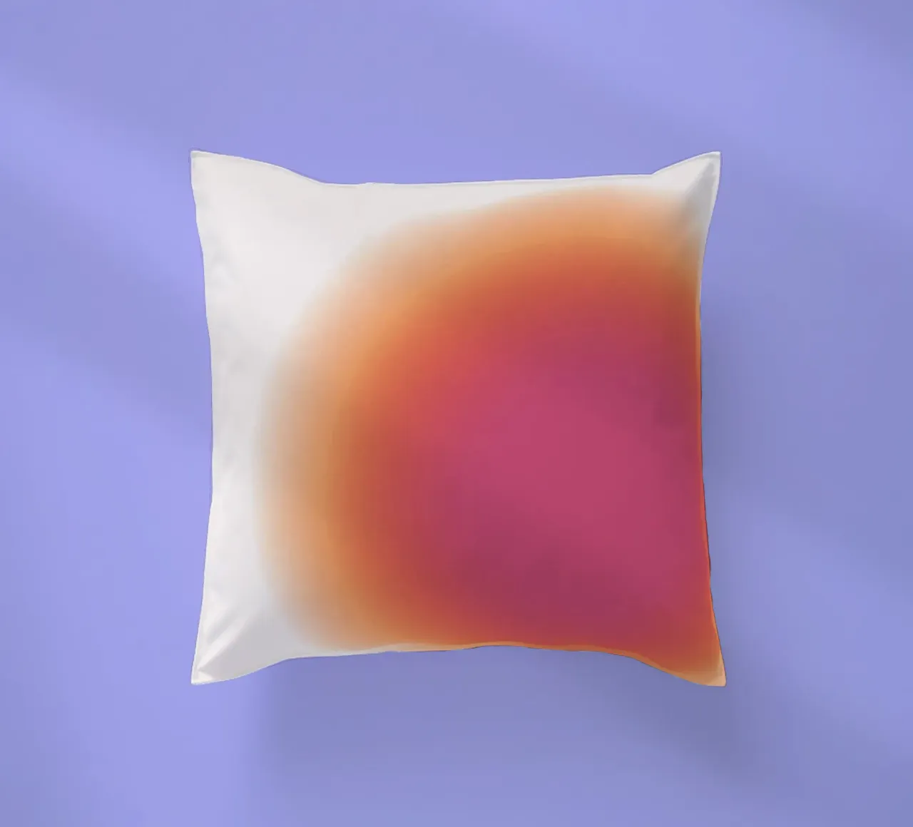 Abstract Fuchsia & Orange Aura Gradient Art Print decorative cushion by homdeco