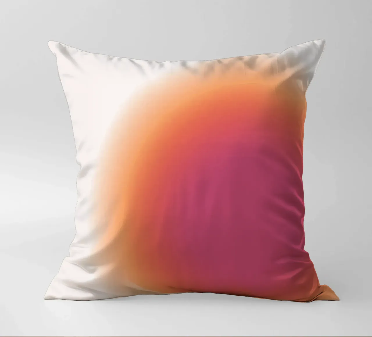 Abstract Fuchsia & Orange Aura Gradient Art Print decorative cushion by homdeco