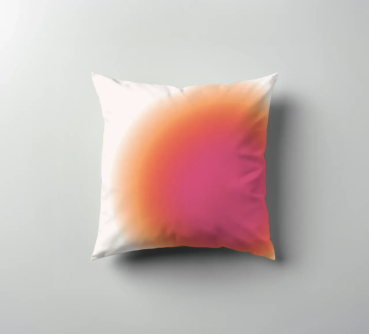 Abstract Fuchsia & Orange Aura Gradient Art Print decorative cushion by homdeco