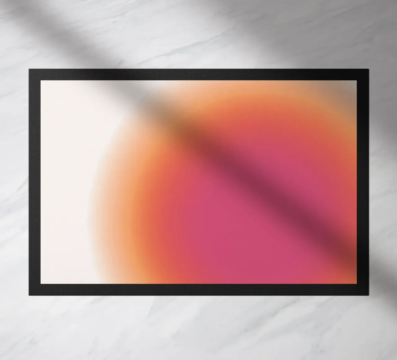 Abstract Fuchsia & Orange Aura Gradient Art Print Fußmatte von homdeco