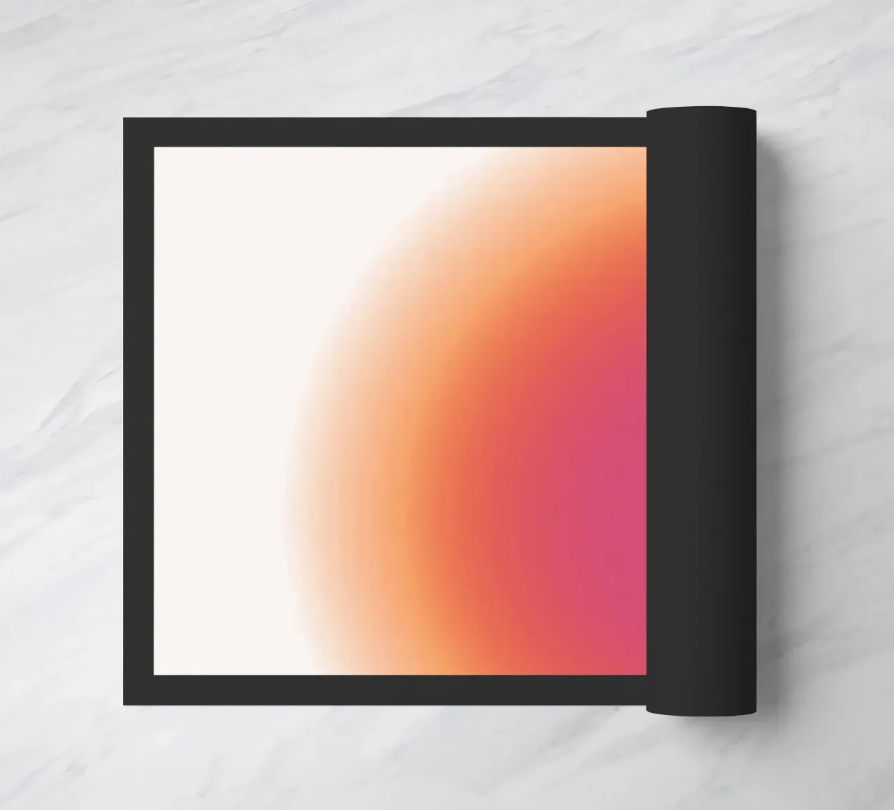 Abstract Fuchsia & Orange Aura Gradient Art Print Fußmatte von homdeco