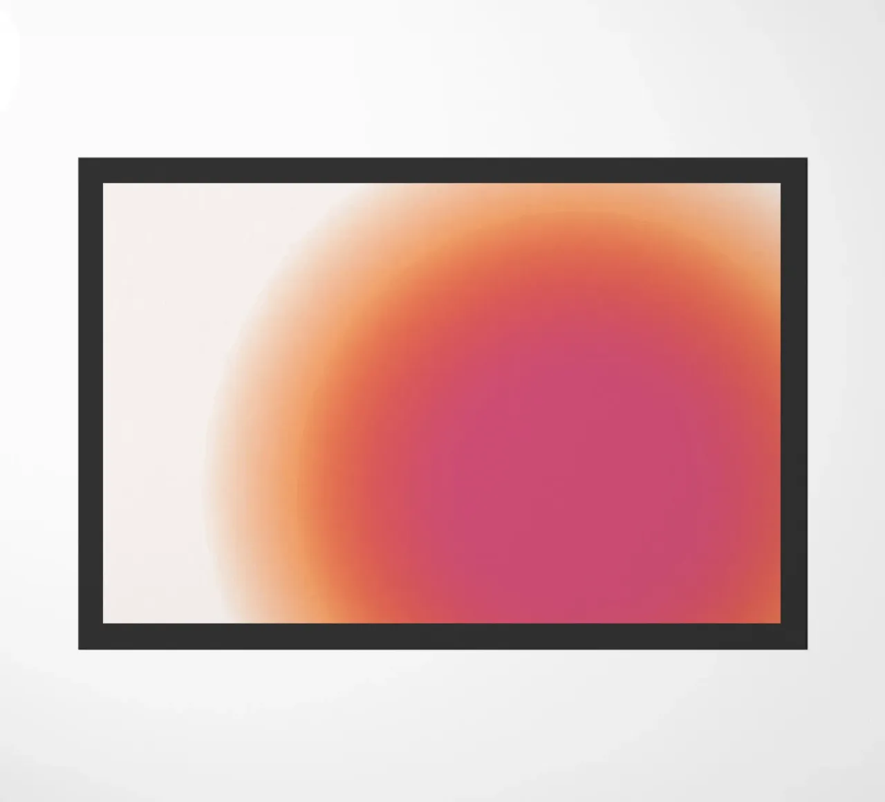 Abstract Fuchsia & Orange Aura Gradient Art Print Fußmatte von homdeco