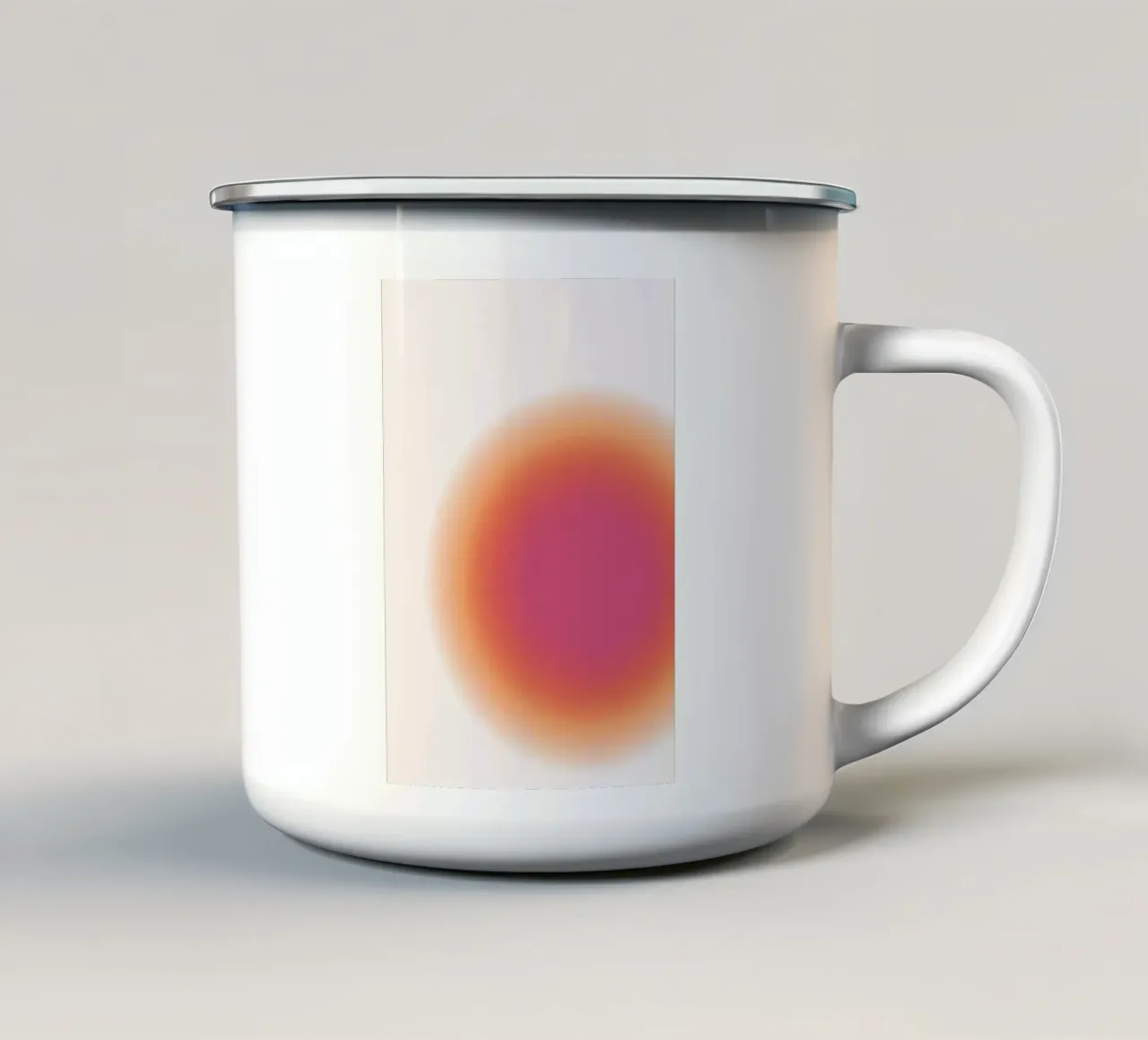 Abstract Fuchsia & Orange Aura Gradient Art Print enamel mug by homdeco